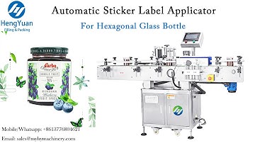 Hexagonal Glass Bottle Labeling Machine | Automatic Sticker Label Applicator