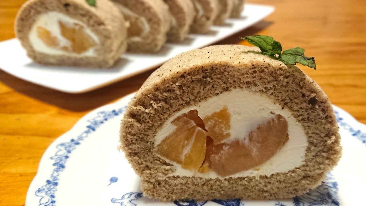 How To Make Apple Tea Roll Cake Recipe 紅茶りんごロールケーキ バター 油不要 レシピ Youtube