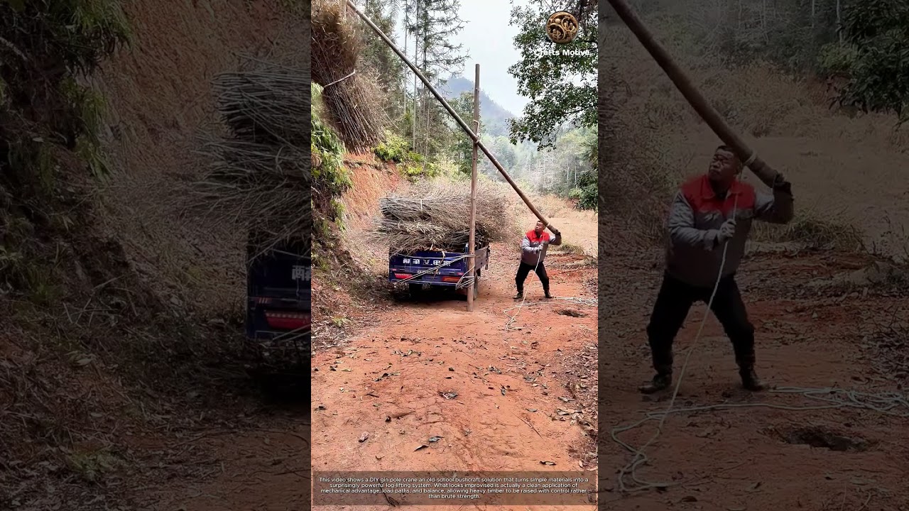 DIY Gin Pole Crane Build Your Own Heavy Lifter in Minutes: Bushcraft Engineering Lifting Logs
