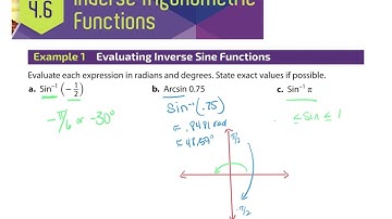 PreCalculus Section 4.6 Inverse Trig
