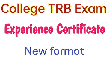 College TRB Exam | Experience Certificate | New Format Released!