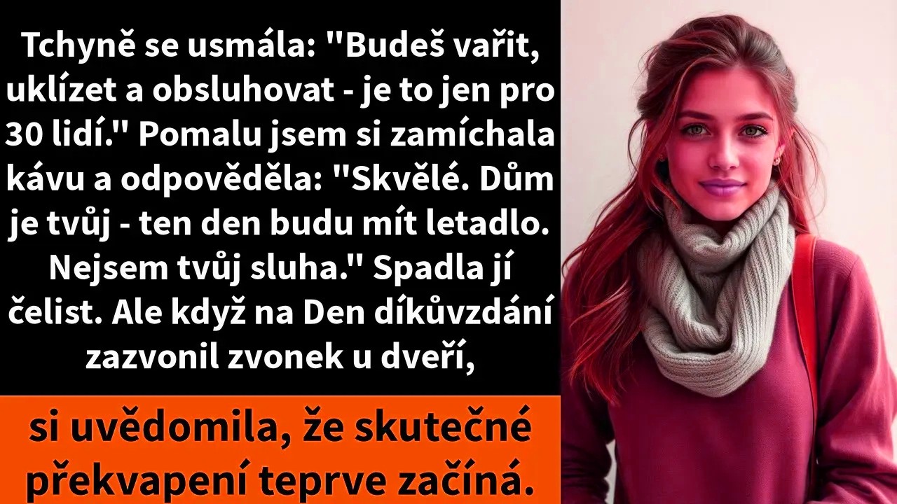 Když mi tchyně zavolala, že mám na Den díkůvzdání uvařit pro třicet lidí, usmála jsem se a řekla: „Perfektní, ale já tu nebudu.“ Tři roky jsem byla neviditelná ve vlastním domě, vařila a uklízela,...