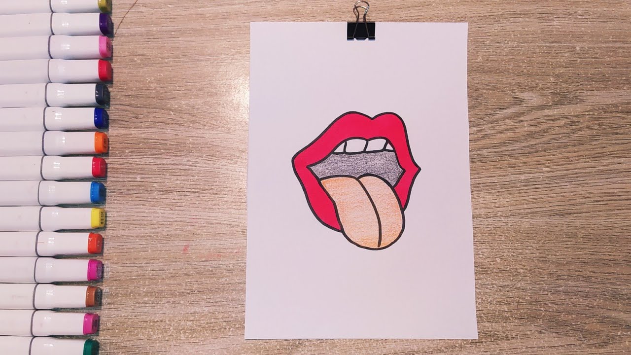 رسم فم👅/كيفية رسم فم/رسم سهل خطوة بخطوة/رسومات سهلة للمبتدئين/تعليم ...