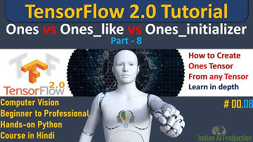 Create Ones vs Ones_like vs Ones_initializer Tensor Using TensorFlow 2.0 Python Tutorial | DL | ML