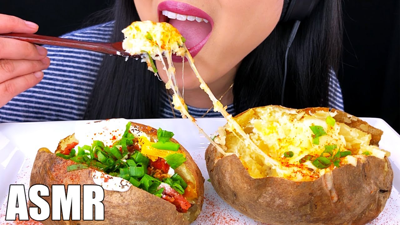ASMR CHEESY LOADED BAKED POTATOES | ASMR Phan