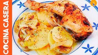 Pollo al horno al limón. Receta fácil con Vídeo