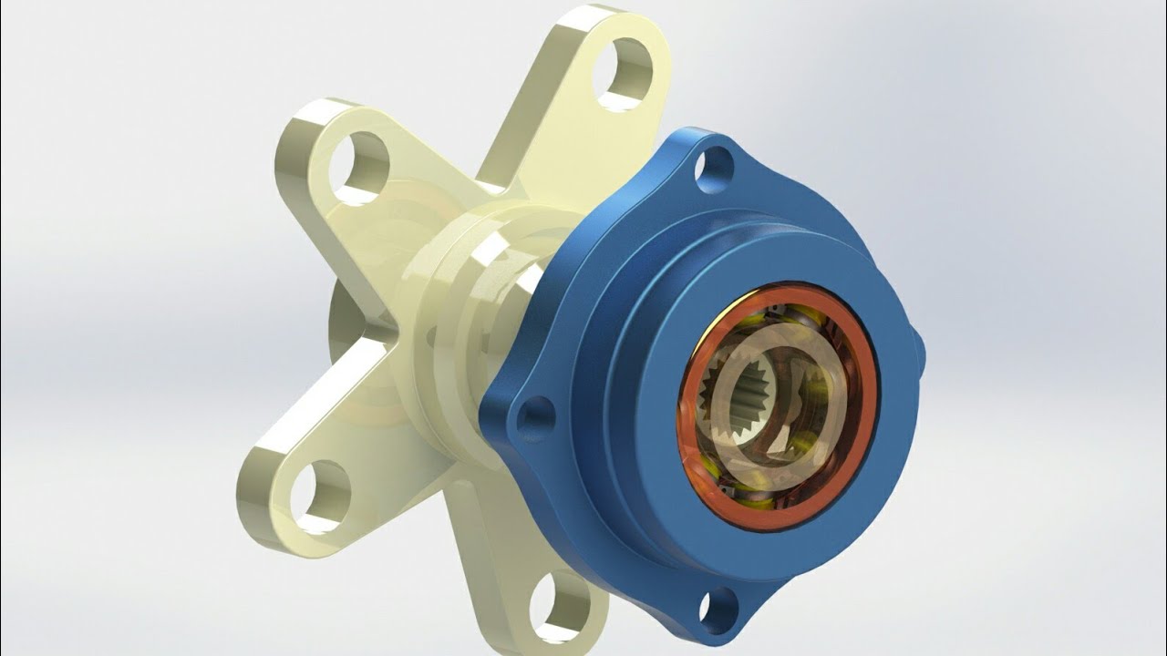 Car Hub & hub bearing 3D model in solidworks with AssemblyKnowledge_Centre_03 YouTube
