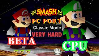 Super Smash Bros. PC Port - Co-op Classic Mode Gameplay with Mario and Luigi (CPU)