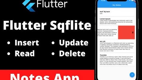 Flutter SQLite Tutorial With Null Safety || Notes App in Hindi/Urdu with CRUD Operations