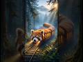 Magical Red Panda Train Journey 🐼🚂 | Animation Ai Dream World #shorts