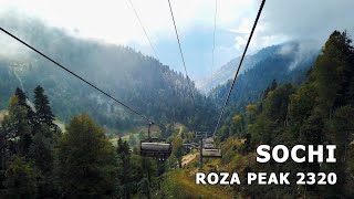 ⁴ᴷ⁶⁰ Walking Krasnaya Polyana: Roza Peak 2320 going down to the Park Falls "Mendeliha"