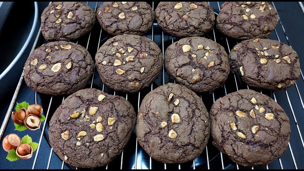 CHOCOLATE HAZELNUT COOKIES RECIPE   HAZELNUT SOFT COOKIES WITH COCOA   HOW TO MAKE HAZELNUT COOKIES