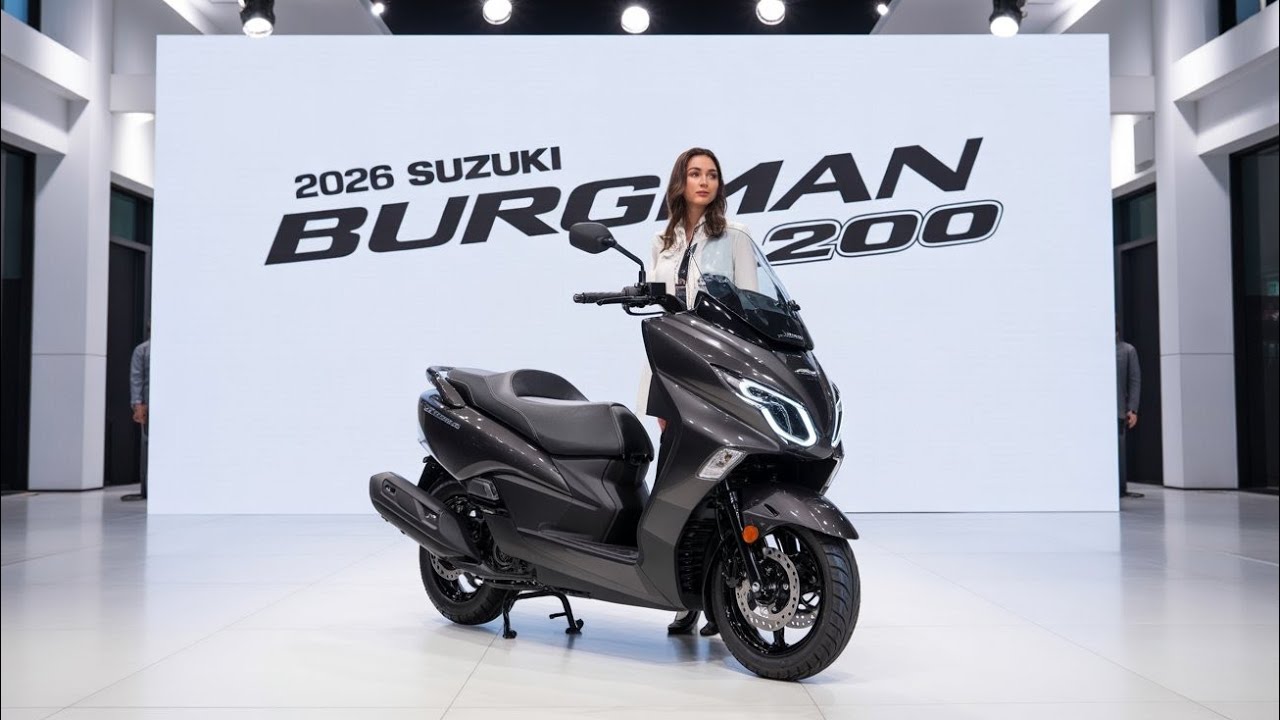 Suzuki Burgman 200 2026 года уже здесь! Роскошный скутер с большой мощностью и интеллектуальными ...