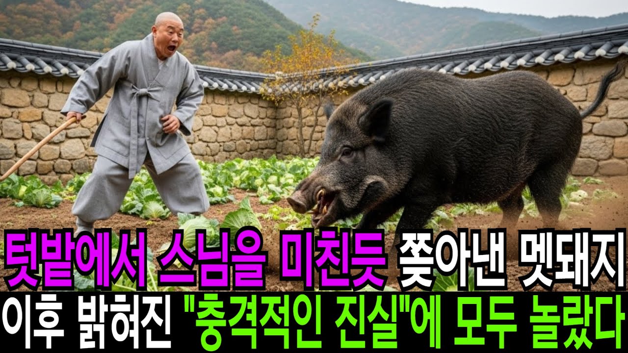 텃밭에서 스님을 미친듯이 쫒아내는 멧돼지, 잠시후 드러난 충격적인 진실에 모두가 놀랐다.. | 오디오사연 | 라디오사연 | 라디오북 | 오디오북 | 노후사연 | 불교사연 |