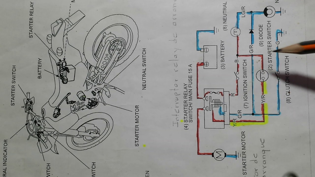 Diagrama Eléctrico De Arranque De La Moto Honda Xl 200 Youtube