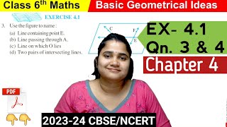 Geometry Ex- 4.1 Qn. 3 & 4 | Chapter 4 | Class 6 Maths | CBSE | NCERT