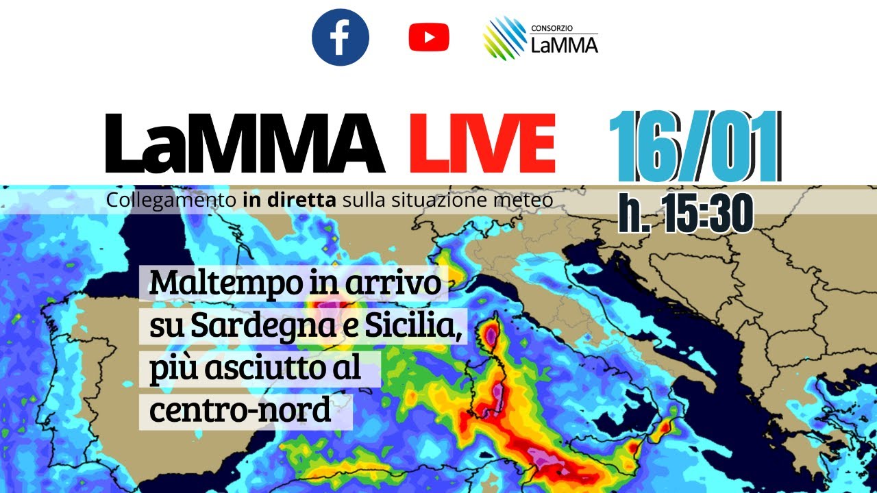 Meteo: Maltempo in arrivo su Sardegna e Sicilia, più asciutto al centro-nord