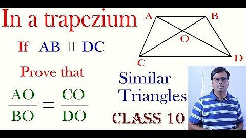 Question 9 Exercise 6.2  Similar Triangles Diagonals in a Trapezium divide each other in proportion