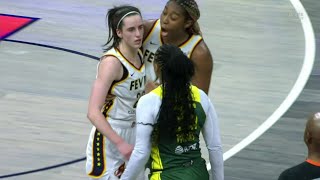 DOUBLE Technicals, Caitlin Clark \& Victoria Vivians After Clark's 3 | Indiana Fever vs Seattle Storm