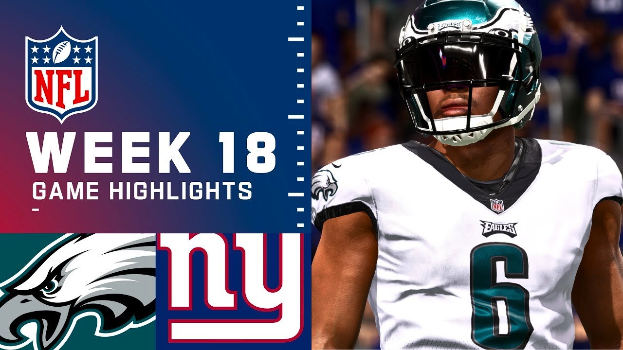 Eagles vs. Giants Week 18 - Madden 23 Simulation Highlights (Madden 24  Rosters) 