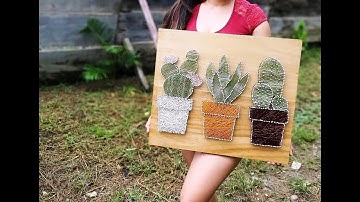 HERMOSO TRÍO DE CACTUS - STRING ART