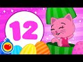 12 Huevos Sorpresa Gigantes para Aprender Colores & Canciones Infantiles | Plim Plim