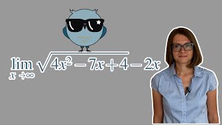 Как найти предел функции (4x^2 - 7x + 4)^1/2 - 2x  при x, стремящемся к бесконечности?