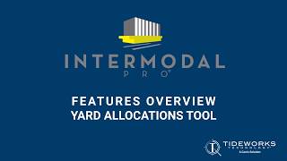 Intermodal PRO: Yard Allocations Tool