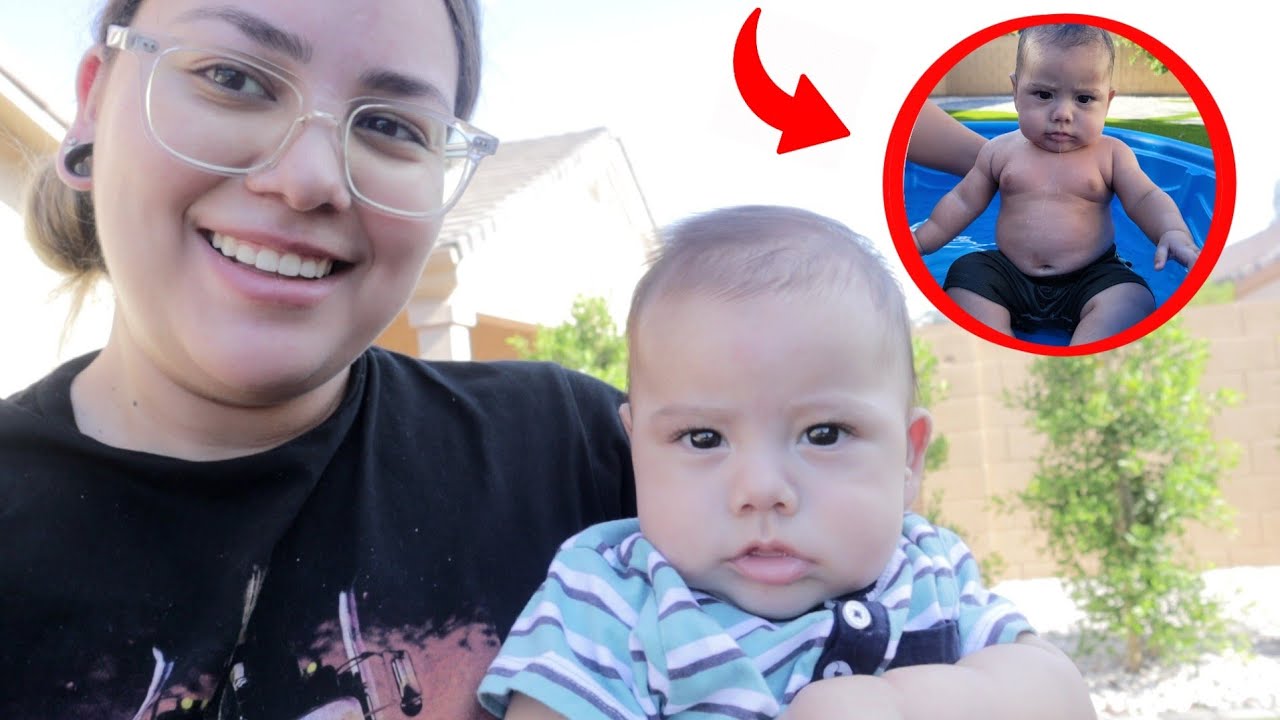 BABYS FIRST TIME IN A POOL *My last day of maternity leave* - YouTube
