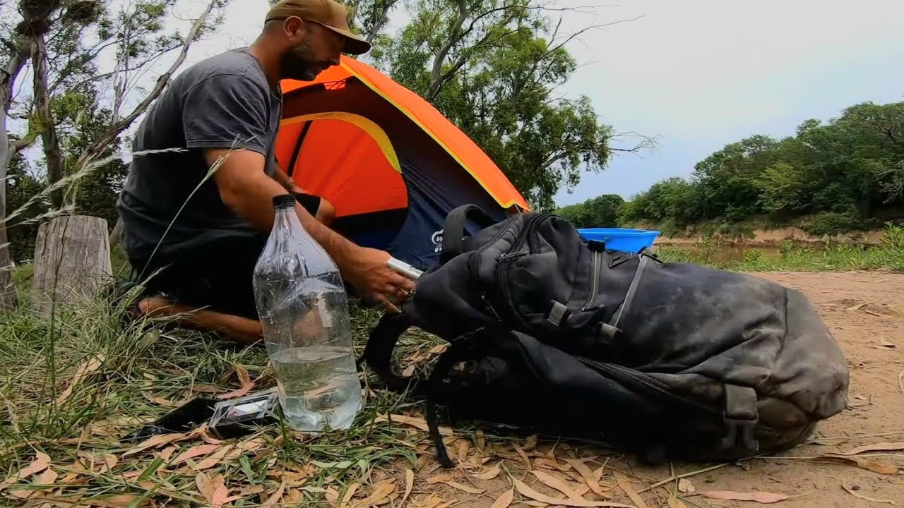 Acampe en solitario, 3 días de pesca, cocina y exploración, pesca urbana outdoor