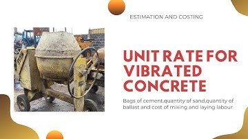 RATE ANALYSIS  FOR  VIBRATED CONCRETE PER CUBIC METER( COST PER CUBIC METER)