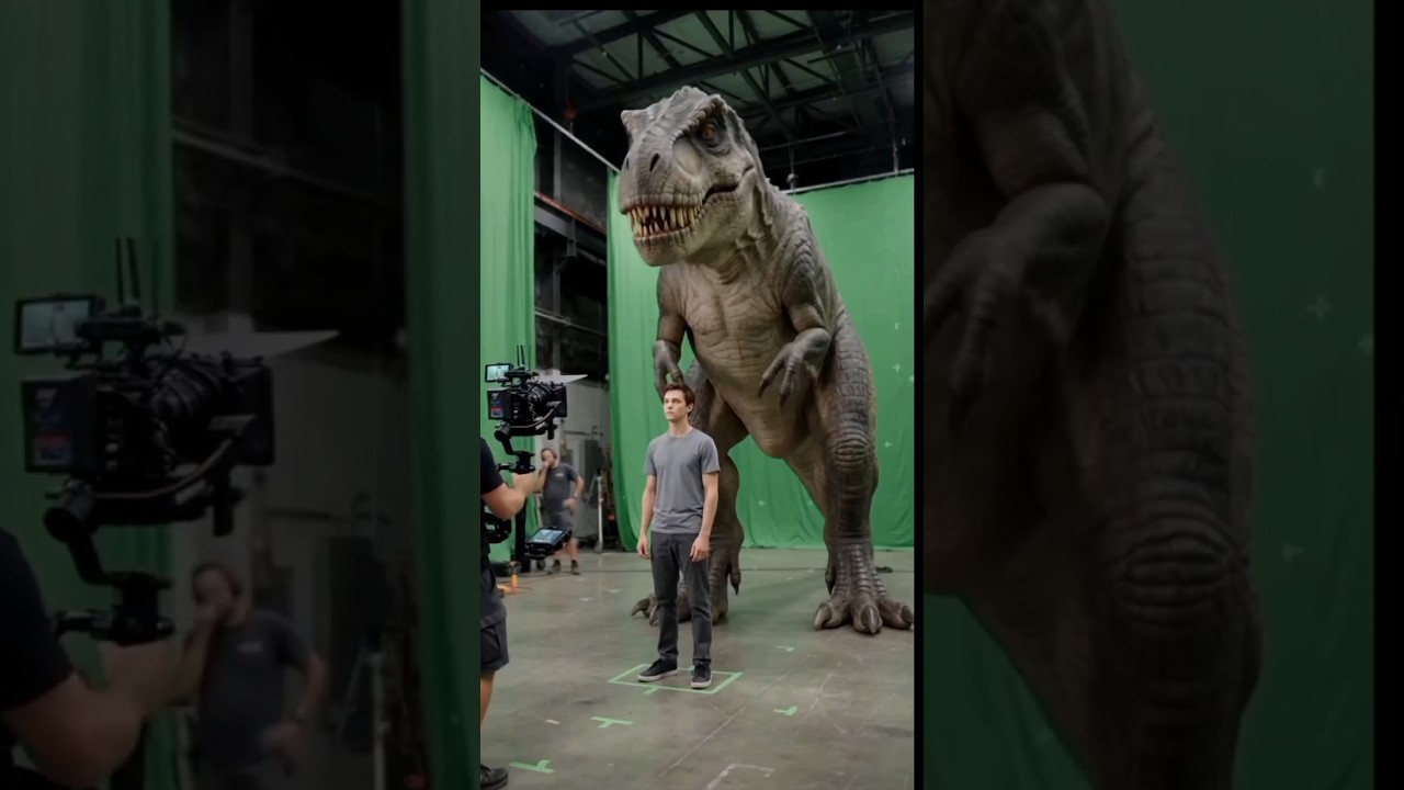 Real T-Rex Behind The Scenes 😱 | Dinosaur Movie VFX #Shorts