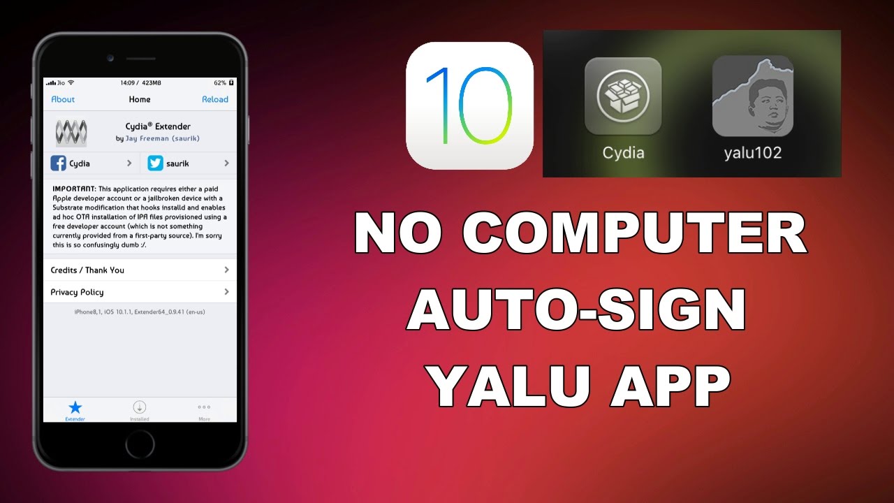 Yalu Computer How To Automatically Re-Sign The YALU For ios 10-10.2 App (No computer ...