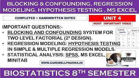 Unit 4 (complete) || biostatistics and research methodology 8th sem || Carewell Pharma