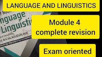 language and linguistics #module 4#calicutuniversity