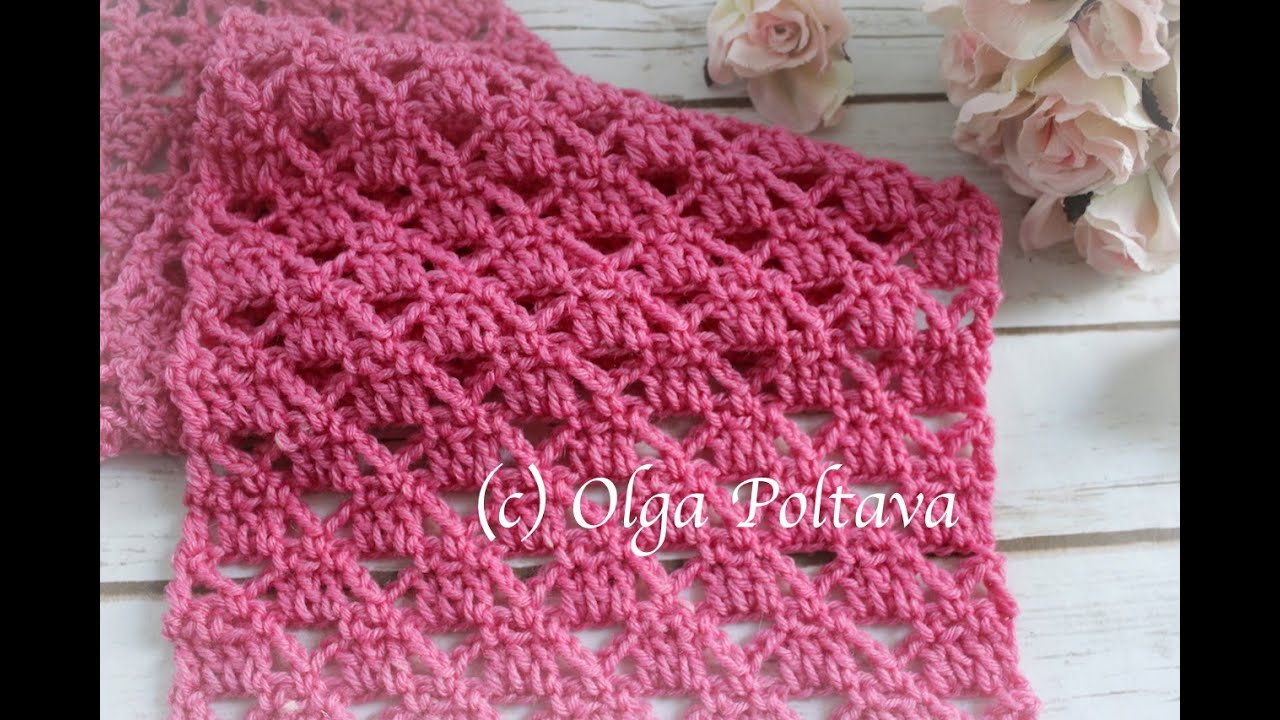 Como Tejer Puntada Fácil para una Bufanda, Manta de Bebe, Crochet Video Tutorial, Paso a Paso