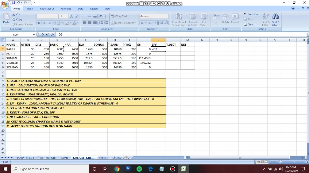 Excel Salary Chart Youtube