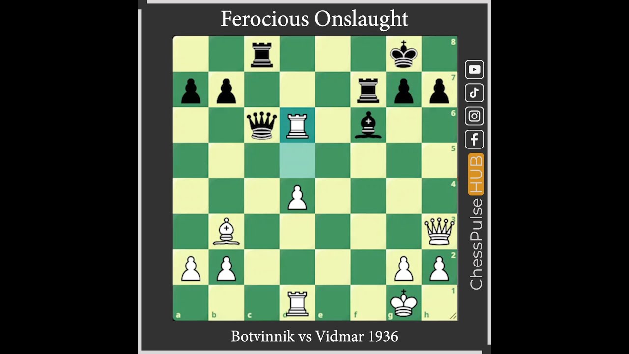 Ferocious Onslaught Mikhail Botvinnik vs Milan Vidmar  - 1936