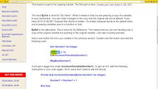 Programming 1 Week 12 Part 3 Using ByVal and ByRef