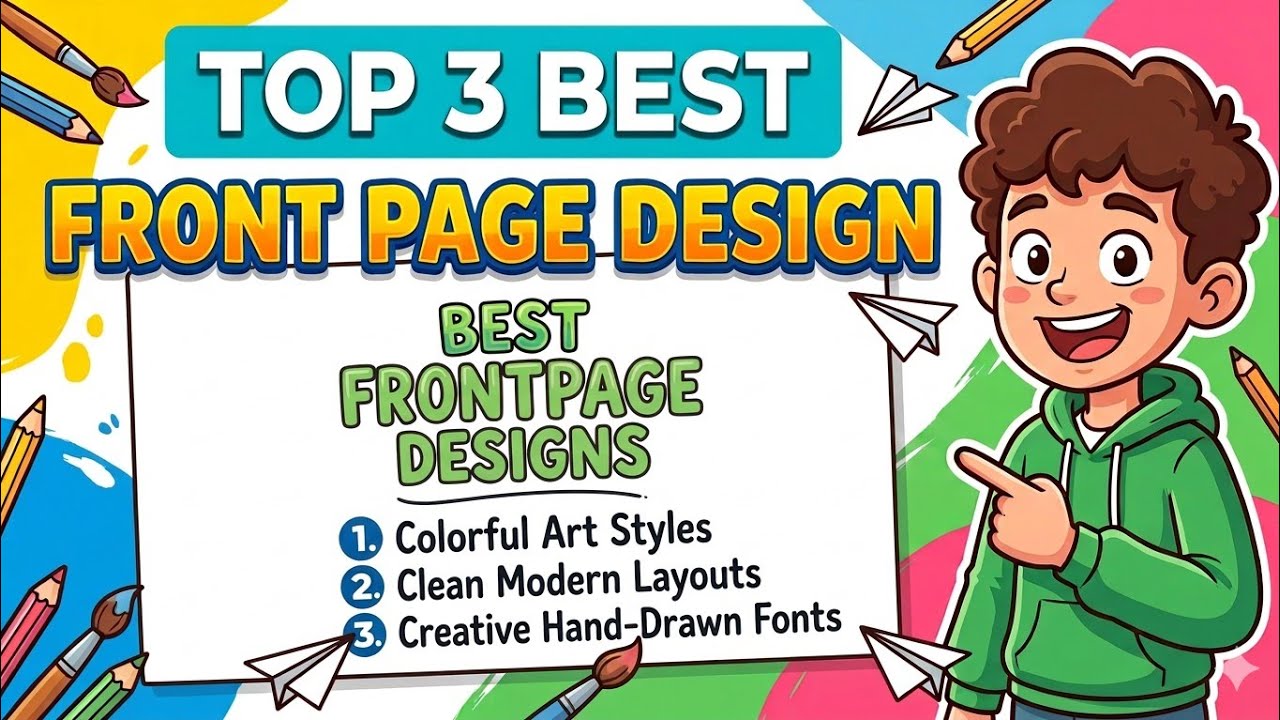 TOP 3 FRONT PAGE DESIGN FOR STUDENTS | #FrontPageDesign #AestheticDesign @AngrybirdsJournalValley 