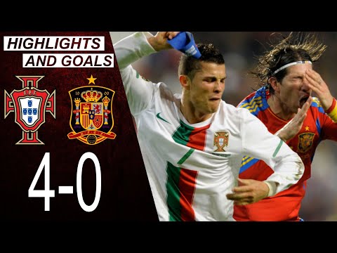 Portugal vs Spain 4-0 | Highlights &amp; Goals | Classic Match 2010 | Cristiano Ronaldo vs Iniesta Xavi