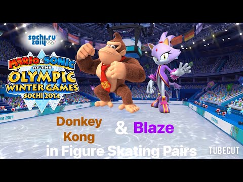 Mario Sonic At The Sochi 2014 Olympic Winter Games Figure Skating Pairs Donkey Kong Blaze