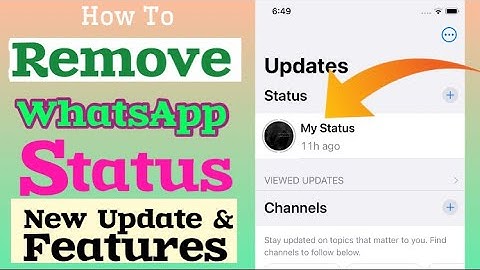 How To Delete WhatsApp Status new Update?Remove WhatsApp status new Features?