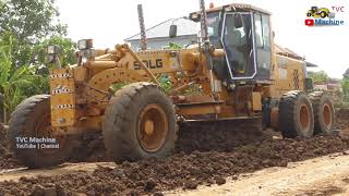 Processing Motor Grader Operating Technique Cutting And Spreading Build Foundation Road