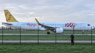 Pegasus 100th livery A321N TC-RDP Departure from Rotterdam The Hague Airport!