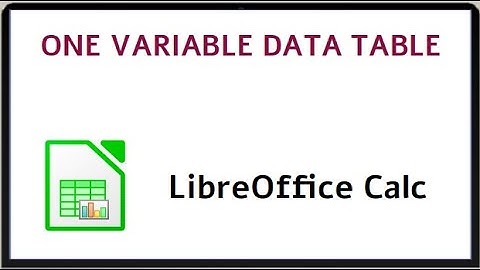 CA P10 # One Variable Data Table | LibreOffice Calc