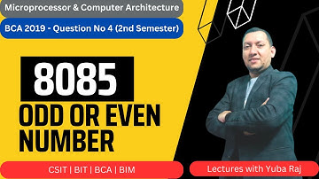 How to find odd or even number in 8085 (Microprocessor and Computer Architecture)