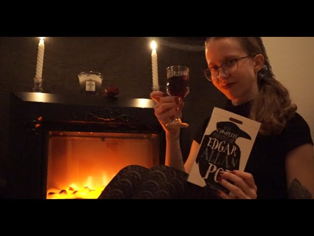 ASMR Reading Edgar Allan Poe's Poetry ~ collab (close up whispering, crackling candle, no visuals)
