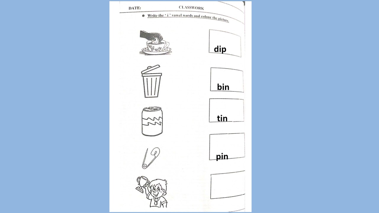 INTRODUCTION OF 'I' VOWEL WORD ( Writing Pattern)