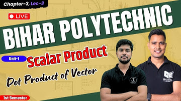 Basic Engg. Mathematics [Unit-1.0 Algebra Determinant] , ch-3 | Scalar Product Dot Product of Vector